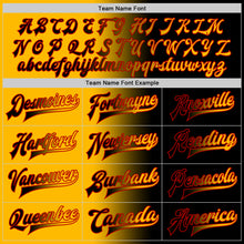 Загрузить изображение в средство просмотра галереи, Custom Black Gold-Red Bomber Full-Snap Varsity Letterman Gradient Fashion Jacket