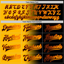 Загрузить изображение в средство просмотра галереи, Custom Black Gold-Orange Bomber Full-Snap Varsity Letterman Gradient Fashion Jacket