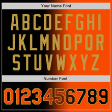 Загрузить изображение в средство просмотра галереи, Custom Black Orange-Old Gold Bomber Full-Snap Varsity Letterman Gradient Fashion Jacket