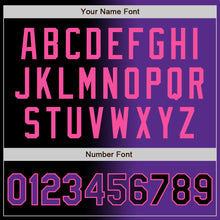 Загрузить изображение в средство просмотра галереи, Custom Black Purple-Pink Bomber Full-Snap Varsity Letterman Gradient Fashion Jacket