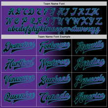 Загрузить изображение в средство просмотра галереи, Custom Black Purple-Teal Bomber Full-Snap Varsity Letterman Gradient Fashion Jacket