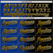 Загрузить изображение в средство просмотра галереи, Custom Black Royal-Gold Bomber Full-Snap Varsity Letterman Gradient Fashion Jacket