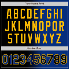 Загрузить изображение в средство просмотра галереи, Custom Black Royal-Gold Bomber Full-Snap Varsity Letterman Gradient Fashion Jacket