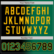 Загрузить изображение в средство просмотра галереи, Custom Black Kelly Green-Gold Bomber Full-Snap Varsity Letterman Gradient Fashion Jacket