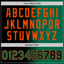 Загрузить изображение в средство просмотра галереи, Custom Black Kelly Green-Orange Bomber Full-Snap Varsity Letterman Gradient Fashion Jacket