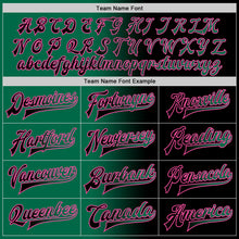 Загрузить изображение в средство просмотра галереи, Custom Black Kelly Green-Pink Bomber Full-Snap Varsity Letterman Gradient Fashion Jacket