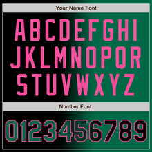 Загрузить изображение в средство просмотра галереи, Custom Black Kelly Green-Pink Bomber Full-Snap Varsity Letterman Gradient Fashion Jacket