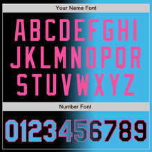 Загрузить изображение в средство просмотра галереи, Custom Black Sky Blue-Pink Bomber Full-Snap Varsity Letterman Gradient Fashion Jacket