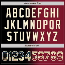 Загрузить изображение в средство просмотра галереи, Custom Black Vintage USA Flag Crimson-Cream Bomber Full-Snap Varsity Letterman Gradient Fashion Jacket