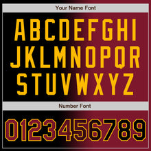 Загрузить изображение в средство просмотра галереи, Custom Black Crimson-Gold Bomber Full-Snap Varsity Letterman Gradient Fashion Jacket