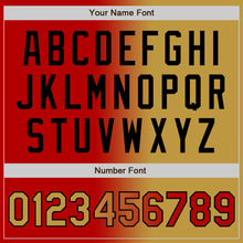 Загрузить изображение в средство просмотра галереи, Custom Red Old Gold-Black Bomber Full-Snap Varsity Letterman Gradient Fashion Jacket