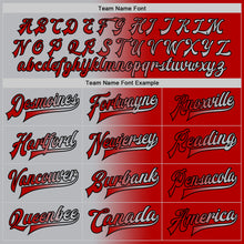 Загрузить изображение в средство просмотра галереи, Custom Red Gray-Black Bomber Full-Snap Varsity Letterman Gradient Fashion Jacket