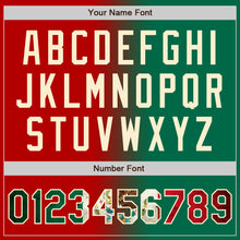 Загрузить изображение в средство просмотра галереи, Custom Red Vintage Mexican Flag Kelly Green Cream-Black Bomber Full-Snap Varsity Letterman Gradient Fashion Jacket