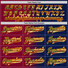 Загрузить изображение в средство просмотра галереи, Custom Navy Vintage USA Flag Maroon-Gold Bomber Full-Snap Varsity Letterman Gradient Fashion Jacket