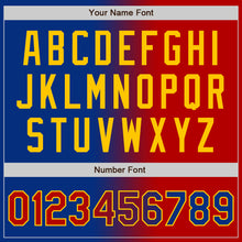 Load image into Gallery viewer, Custom Royal Red-Yellow Bomber Full-Snap Varsity Letterman Gradient Fashion Jacket