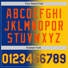 Load image into Gallery viewer, Custom Royal Yellow-Orange Bomber Full-Snap Varsity Letterman Gradient Fashion Jacket