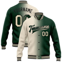 Загрузить изображение в средство просмотра галереи, Custom Green Cream-Black Bomber Full-Snap Varsity Letterman Gradient Fashion Jacket