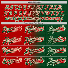 Загрузить изображение в средство просмотра галереи, Custom Green Red-Cream Bomber Full-Snap Varsity Letterman Gradient Fashion Jacket