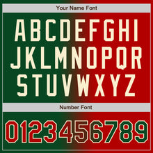 Загрузить изображение в средство просмотра галереи, Custom Green Red-Cream Bomber Full-Snap Varsity Letterman Gradient Fashion Jacket