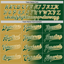 Load image into Gallery viewer, Custom Green Old Gold-Cream Bomber Full-Snap Varsity Letterman Gradient Fashion Jacket