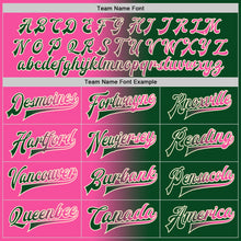 Загрузить изображение в средство просмотра галереи, Custom Green Pink-Cream Bomber Full-Snap Varsity Letterman Gradient Fashion Jacket