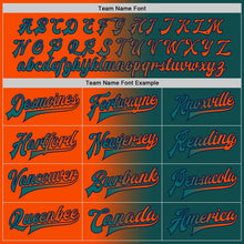 Charger l'image dans la galerie, Custom Teal Orange-Navy Bomber Full-Snap Varsity Letterman Gradient Fashion Jacket