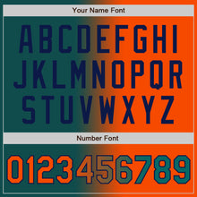 Charger l'image dans la galerie, Custom Teal Orange-Navy Bomber Full-Snap Varsity Letterman Gradient Fashion Jacket