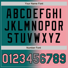 Загрузить изображение в средство просмотра галереи, Custom Teal Medium Pink-Black Bomber Full-Snap Varsity Letterman Gradient Fashion Jacket