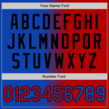 Загрузить изображение в средство просмотра галереи, Custom Thunder Blue Red-Black Bomber Full-Snap Varsity Letterman Gradient Fashion Jacket