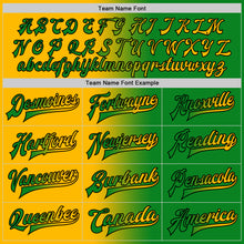 Загрузить изображение в средство просмотра галереи, Custom Grass Green Gold-Black Bomber Full-Snap Varsity Letterman Gradient Fashion Jacket