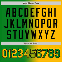 Загрузить изображение в средство просмотра галереи, Custom Grass Green Gold-Black Bomber Full-Snap Varsity Letterman Gradient Fashion Jacket