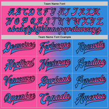 Charger l'image dans la galerie, Custom Powder Blue Pink-Black Bomber Full-Snap Varsity Letterman Gradient Fashion Jacket