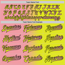 Загрузить изображение в средство просмотра галереи, Custom Neon Yellow Medium Pink-Black Bomber Full-Snap Varsity Letterman Gradient Fashion Jacket