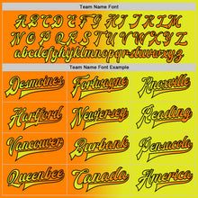 Загрузить изображение в средство просмотра галереи, Custom Neon Yellow Bay Orange-Black Bomber Full-Snap Varsity Letterman Gradient Fashion Jacket