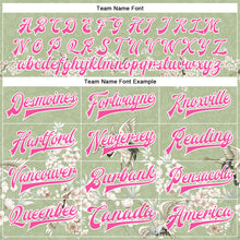 Load image into Gallery viewer, Custom Green Pink-White Flower And Crane 3D Pattern Design Bomber Full-Snap Varsity Letterman Jacket