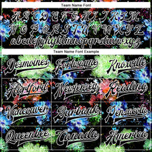 Laden Sie das Bild in den Galerie-Viewer, Custom Black White Glitter Bloom 3D Pattern Design Bomber Full-Snap Varsity Letterman Jacket