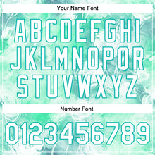 Laden Sie das Bild in den Galerie-Viewer, Custom Aqua White Halo Dying Rose 3D Pattern Design Bomber Full-Snap Varsity Letterman Jacket