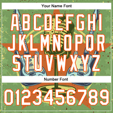 Load image into Gallery viewer, Custom Green White-Orange Guitar Music Festival 3D Pattern Design Bomber Full-Snap Varsity Letterman Jacket