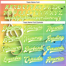 Laden Sie das Bild in den Galerie-Viewer, Custom Neon Green White Music Festival 3D Pattern Design Bomber Full-Snap Varsity Letterman Jacket