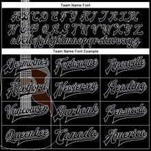 Charger l'image dans la galerie, Custom Black Gray Guitar Music Festival 3D Pattern Design Bomber Full-Snap Varsity Letterman Jacket