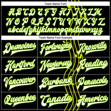 Laden Sie das Bild in den Galerie-Viewer, Custom Black White-Neon Green Music Festival 3D Pattern Design Bomber Full-Snap Varsity Letterman Jacket