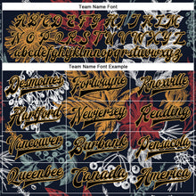 Charger l'image dans la galerie, Custom Black Old Gold Flowers And Branches 3D Pattern Design Bomber Full-Snap Varsity Letterman Jacket