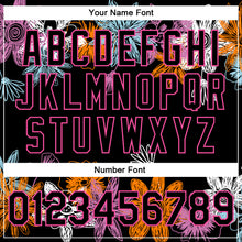 Charger l'image dans la galerie, Custom Black Pink Flowers 3D Pattern Design Bomber Full-Snap Varsity Letterman Jacket