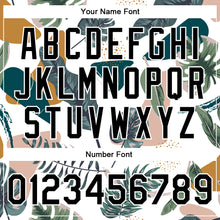 Laden Sie das Bild in den Galerie-Viewer, Custom White Black Leaves 3D Pattern Design Bomber Full-Snap Varsity Letterman Jacket