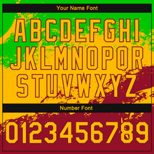 Load image into Gallery viewer, Custom Green Gold-Crimson Black History Month 3D Pattern Design Bomber Full-Snap Varsity Letterman Jacket