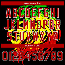 Load image into Gallery viewer, Custom Black Red-Kelly Green Black History Month Lion 3D Pattern Design Bomber Full-Snap Varsity Letterman Jacket