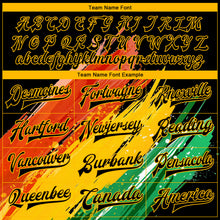 Charger l'image dans la galerie, Custom Black Gold Red-Kelly Green Black History Month 3D Pattern Design Bomber Full-Snap Varsity Letterman Jacket