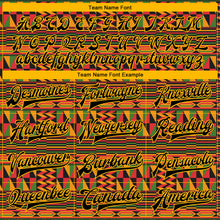 Charger l'image dans la galerie, Custom Black Gold Red-Kelly Green Black History Month 3D Pattern Design Bomber Full-Snap Varsity Letterman Jacket