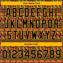 Charger l'image dans la galerie, Custom Black Gold Red-Kelly Green Black History Month 3D Pattern Design Bomber Full-Snap Varsity Letterman Jacket