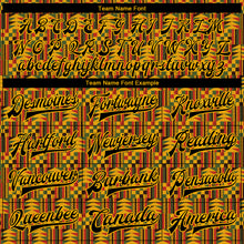 Charger l'image dans la galerie, Custom Black Gold Red-Kelly Green Black History Month 3D Pattern Design Bomber Full-Snap Varsity Letterman Jacket